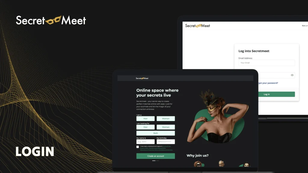 Secretmeet sign up and login processes